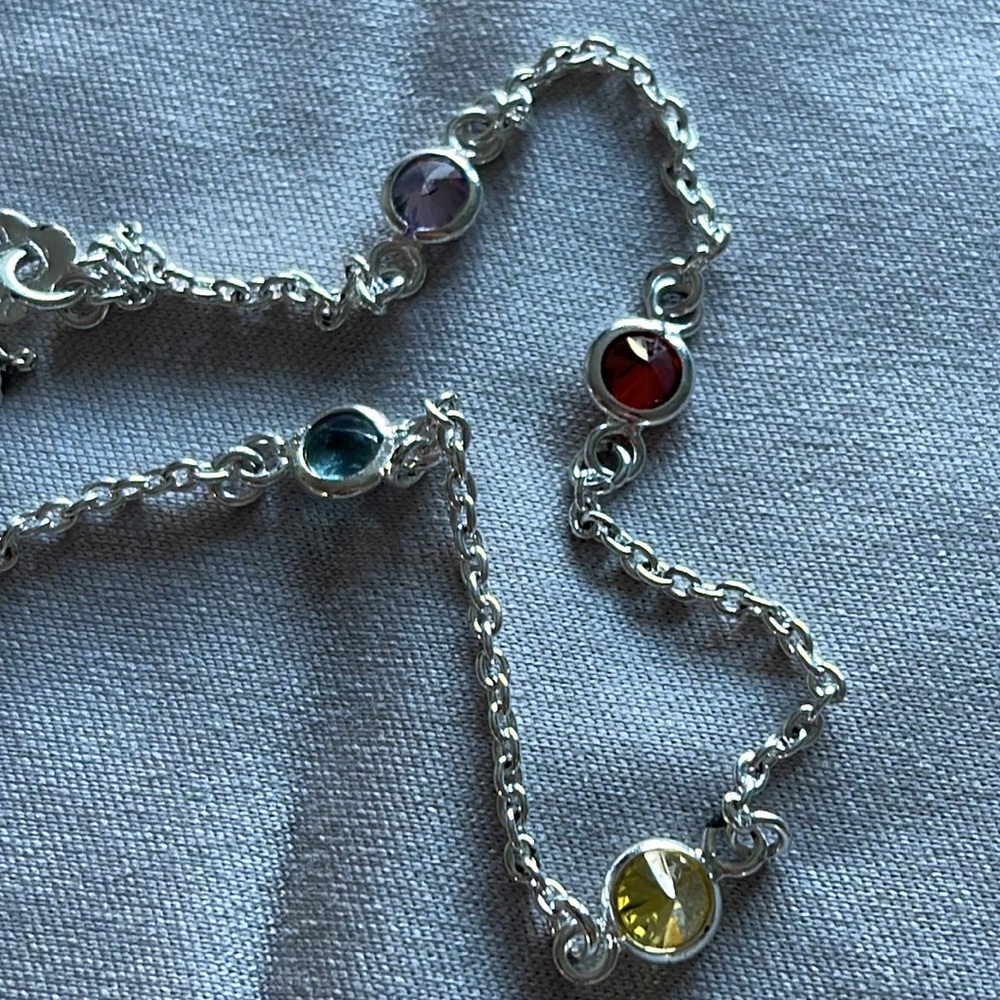 Silver bracelet with colorful stones 925